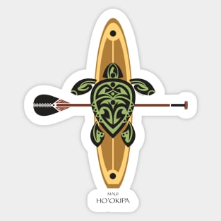 Black & Green Tribal Turtle Stand-Up Wave Rider / Ho'okipa, Maui Sticker